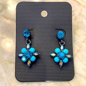 Beautiful Iridescent & Turquoise Dangling Earrings